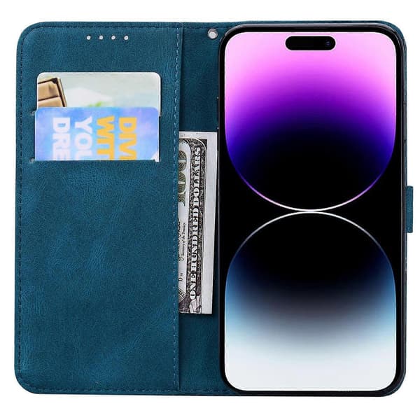 Præget PU-etui til iPhone 17 Pro Max BLUE