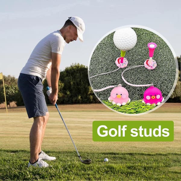 Blæksprutte Golf Tee Hanger Plast Anti Lost Golf Tee Ring med Rem Tab Forebyggelse Tee Holder Golf Red