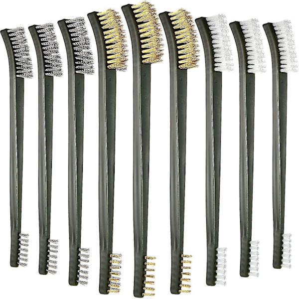 9-delad mini stålborste set skrapa stålborste borste set rostfärg metall cl