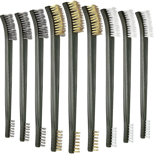 9 styks mini-trådbørstesæt ridsebørstebørstesæt Rustmaling Metal Cl