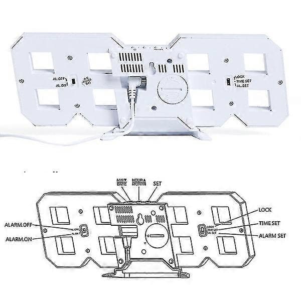3D digitaalinen herätyskello, LED digitaalinen seinäkello