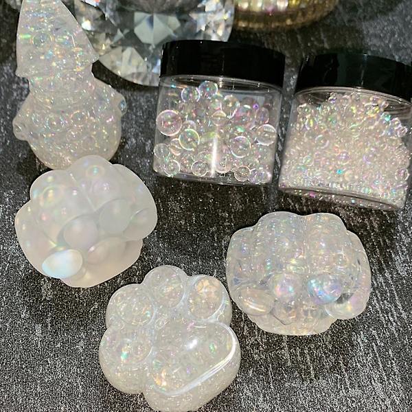 Fargerike glassbobleperler Mikro kaviarperler Iridescent vanndråpeperler