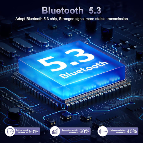 Bluetooth 5.3 Sender og Modtager, Bluetooth Adapter Audio med LED Display, Håndfri Opkald 3.5mm Bluetooth Aux Adapter, Støtte TF-kort, Vol Grey receiver transmitter