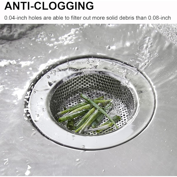 Diskho Sil Rostfritt Stål, Diskho Avloppssil, Diskhosilar för Diskbänkar med Bred Kant 11,3 CM Diameter (2-pack)