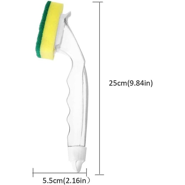 Svamp Kjøkken Vaskesvamp Med Flytende Håndtak Skurepute Oppvaskssvamp Rengjøringsbørste Heavy Duty Oppvaskbørste