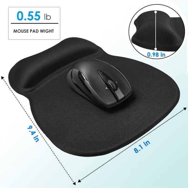 Musematte Håndleddsstøtte Gel Musematte med Håndleddsstøtte, Ergonomisk Musematte Gel, Smertelindring Musehåndleddsstøttepute med Sklisikker PU-base