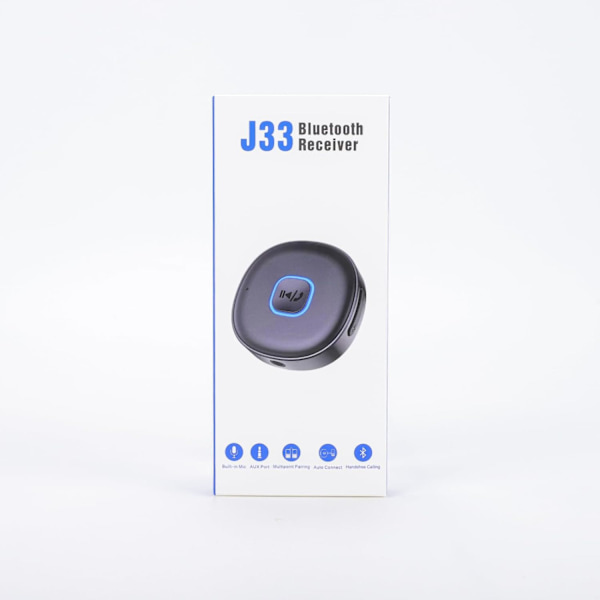 Bluetooth 3.5 mm AUX-adapter för bil, Mini Bluetooth 5.3-bilförstärkare för stereo/högtalare/trådbundna hörlurar, Bluetooth-bilsadapter AUX, handsfree Grey