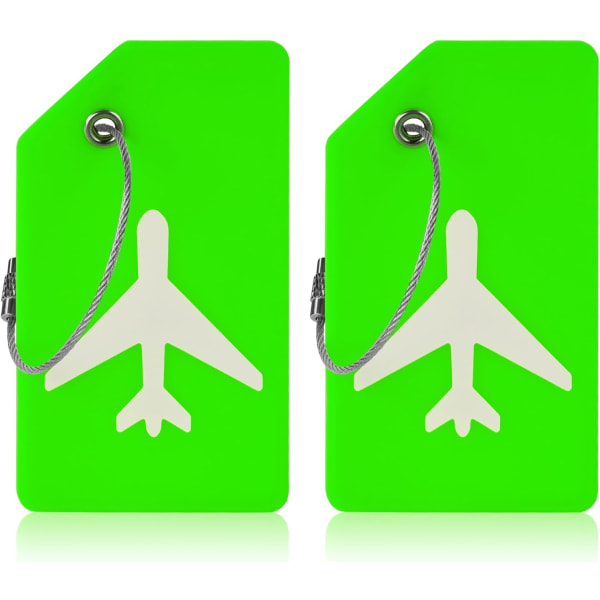 2 STK bagagemærker, silikone-bagageetiketter, kuffert-id-mærkesæt, håndtaskemærkater Rejsetilbehør til indtjekket bagage, håndbagage og #2 Green 2PCS ^1 2PCS