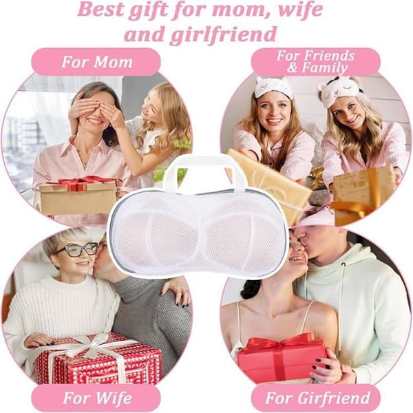 Polyester vaskepose til bh'er, mesh-vaskepose til bh'er med integreret blød støtte (grå)