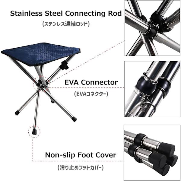 (svart - L)Fällbar pall Camping Fiske Säte Hopvikbar Tripod Liten Lätt Bärbar Teleskopisk Pall För Vandring Resa Strand Bbq