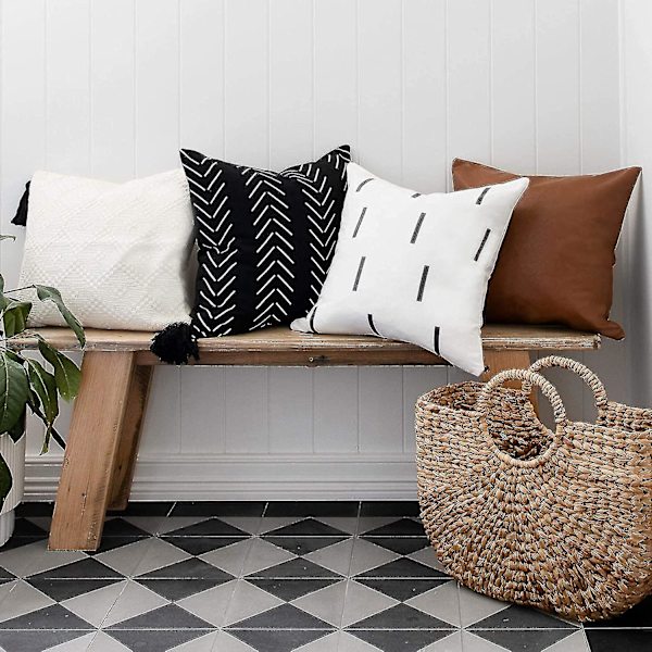 Putetrekk - Sett med 4 dekorative putetrekk i bondehus-stil for stue - Putetrekk 18x18 for sofa seng