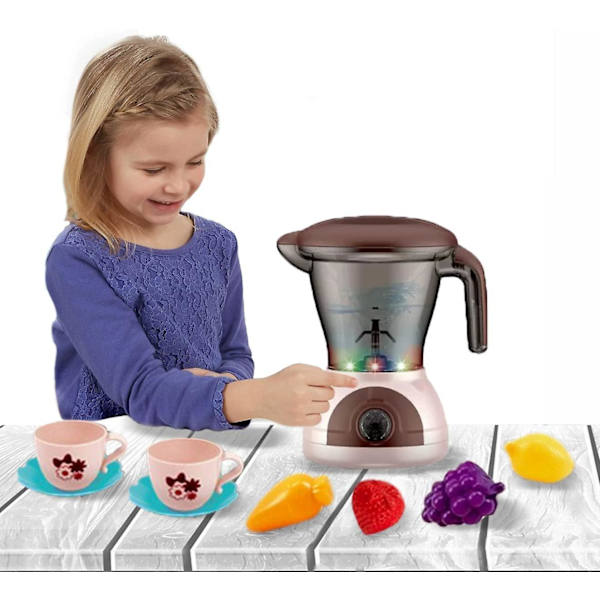 Børneblander Juicer Blender Blanding Med Køkken Tilbehør Smoothie Maker Køkkenapparater Legetøj Lyd Lys Lad Som Om Leg Læring Gave Alder 3+