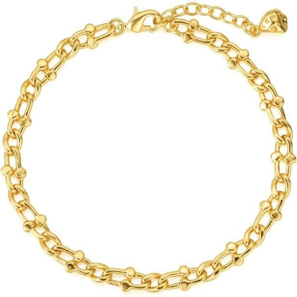Armbånd for kvinner 14K gullbelagt kjede enkelt smykke søtt for jenter U Shape 2 Layer Satellite Chain