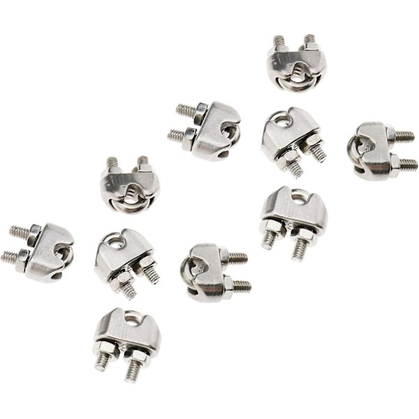 Tunga vajerklämmor Kabelgrepp Ståltråds U-bultar Fixering(10st, Silver)