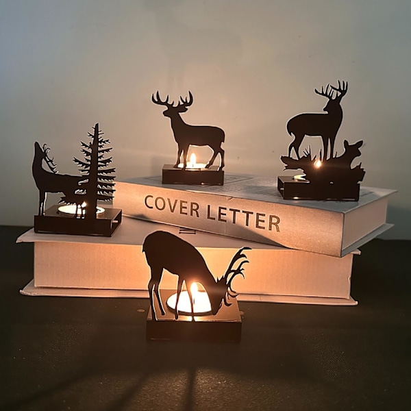 Kynttilänjalka, adventtiseppele, musta 4 cm, teekuppi, kynttilä, pöytäkynttilä, kynttilänjalka, metalli, moderni, kynttilänjalka, lohkokynttilä, for 4 pieces