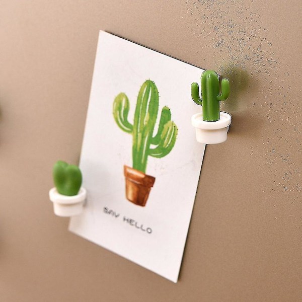 6 stk. Køleskabsmagneter Søde Mini Sukkulent Plante Vase Sæt Magnet Knap Kaktus Køleskab Besked Klistermærke Magn