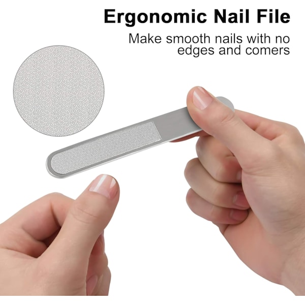 Stor nagelklippare för tjocka naglar, stark tånagelklippare med nagelfilset, kraftig nagelklippare i rostfritt stål med metallfodral för män och kvinnor