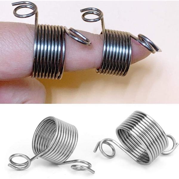 Strikkefingerbøl i rustfrit stål, strikkefinger, ring, garnguide, spiralformet fingerbøl, strikke- og sytilbehør