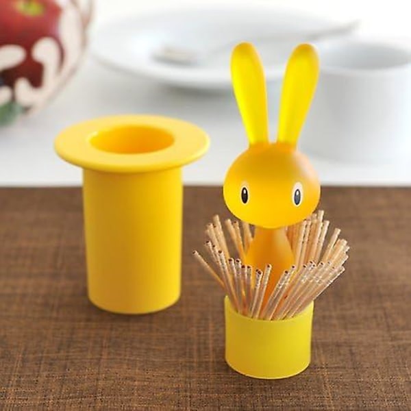 (gul) Magic Rabbit termoplastisk harpiks tannpirkerholder