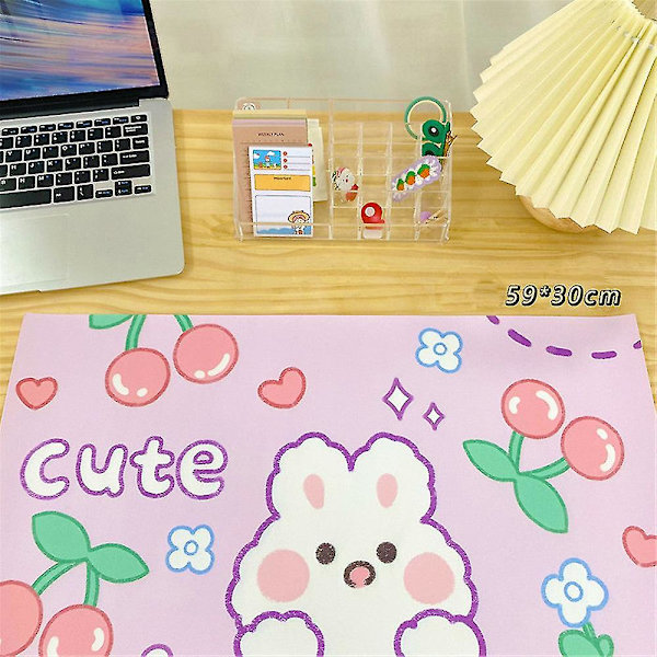 1 stk Kawaii musematte stor kirsebærkanin sklisikker skrivebordsmatte student skrivebordsmatte søt bjørn kanin musematte stor spillmatte