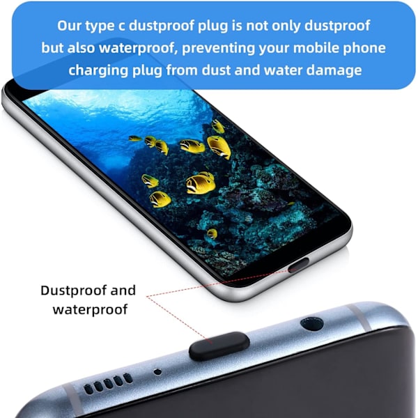 Pölypistokesarja, Silikoni USB C -kuulokeliitäntä Pölysuojahatut Latausportin kansi Type-C Pölysuojat Tulppa Älypuhelimelle Läppärille (Musta-25 kpl