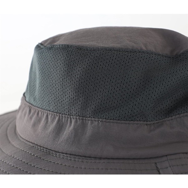 Utomhus UPF 50+ Mesh Solhatt Bred Brätte Fiskehatt med Nackskydd Vandring Hinkhatt för Män Dark Grey L