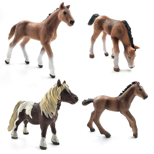 Simuleringsdyrmodel Heste Actionfigurer Børn Hjemmeindretning Fehavedekoration Tilbehør Figur Gave Til Børn Legetøj, Baby Fjordhest