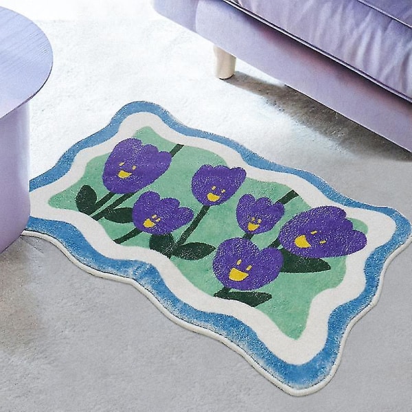 Fl Tulip Non Slip Area Rug For Dinning Bed Kit, Flower Rug Floor Ca