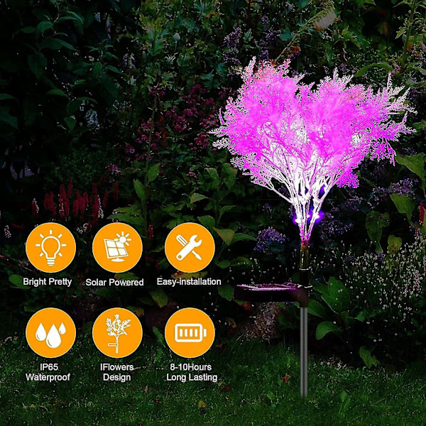 2 st solcellslampor, solcellslampor IP65 blomsterlampor utomhus solcellslampor