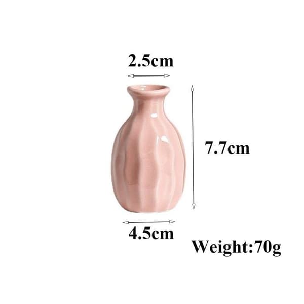 7,7 cm keramisk buljongflaska, dekorativ vas (rosa)
