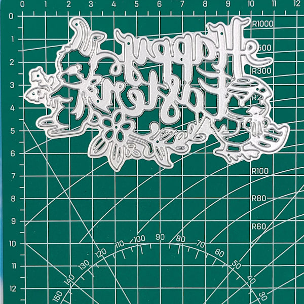 Glad Påsk Ord Med Kanin Kyckling Metall Skärmaskin Stencil Diy Scrapbook Form