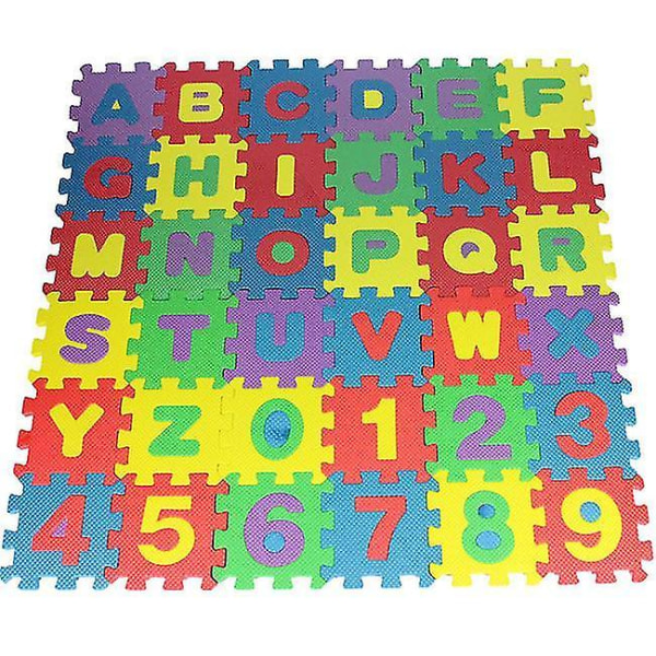 Återanvändbar nummer alfabetisk skumpussel Golvmatta Färgglad sammankopplande pedagogisk leksak (färg)