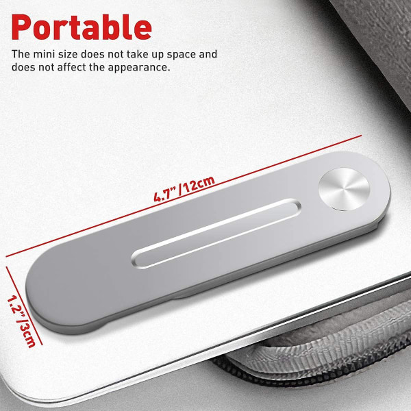 Magnetisk telefonholder til foldbar bærbar, telefonholderforlænger til tilslutning til computerskærm til universal smartphone (sølv)