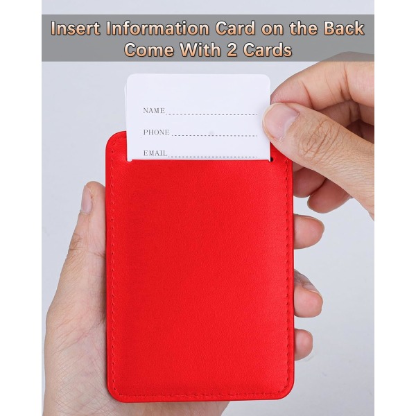 3-pack bagageetiketter i PU-läder, bagageetiketter för resväskor, bagageetiketter med namnskylt, iögonfallande, hållbara, resetillbehör, röda Red 2.7 x 4.2 inch/6.8 x 10.7 cm