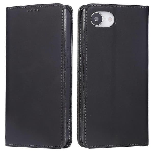 iPhone 16e -kotelo PU-nahkainen puhelinlompakkokotelo Black