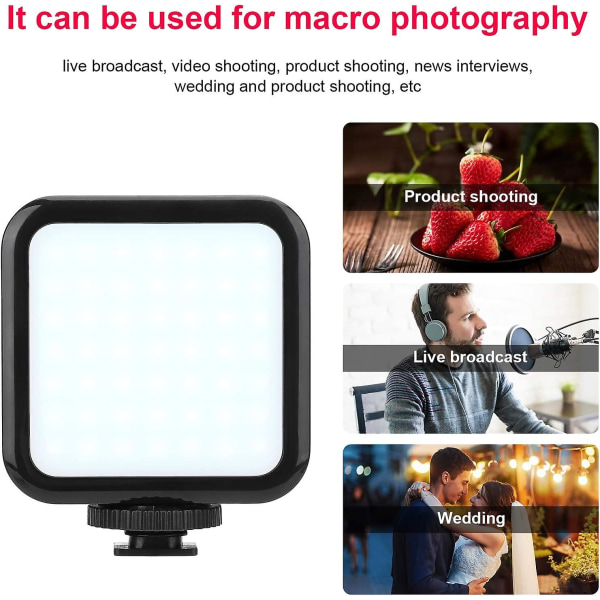Kannettava kameran valaisin, valokuvausvalopaneelin lamppu, mini LED-täyttövalo, taskukokoinen himmennettävä täyttölamppu, kameran videot, LED-videovalo, 