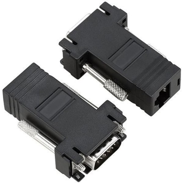 CY VGA RGB 15-nastainen urosliitin Lan Cat5 Cat5e RJ45 naarasliitin Ethernet-sovitin Musta RJ45 to VGA RJ45 to VGA