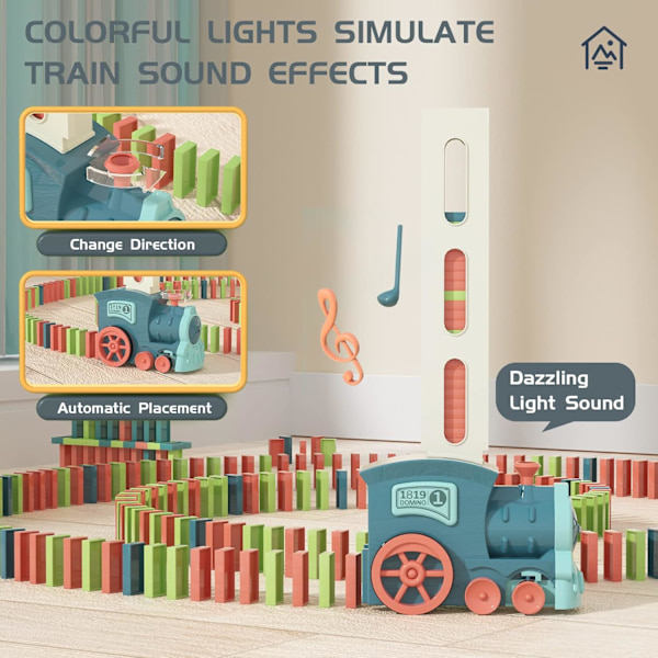 ames Domino Toggleker: 180 stk Automatisk Stable Kreativt Spill 3+ År Gammel - Stem Montessori Leke for Gutter 4-6 - Sommer Autistisk Fødselsdag Morandi Blue