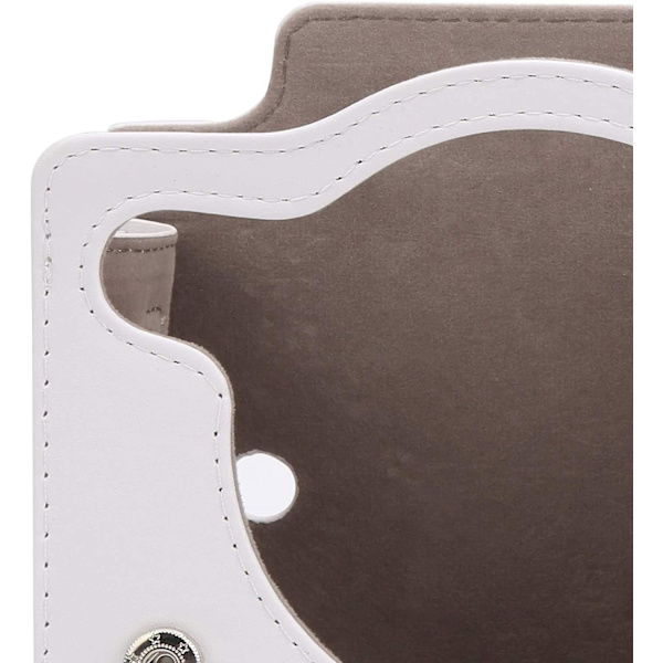 Axelkameraväska, bärbar läderkameraväska med axelrem, passar för Instax Square Sq1-kamera (1 st, vit)