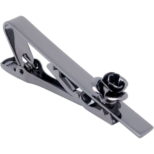 Rose Flower Tie Clip for Men With Presentation Box Tie Pin for Gentleman Regular Necktie Daily Business Anniversary Wedding Occasions