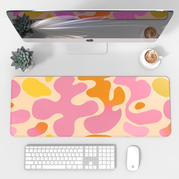 Japansk musmatta (800 * 300 * 3 MM) Förlängd stor musmatta skrivbordsmatta, sydda kanter musmatta, halkfri gummibas, XL spelmusmatta för Offi Pink Abstract Mouse Pad Ink Drawing Mouse Pad  1