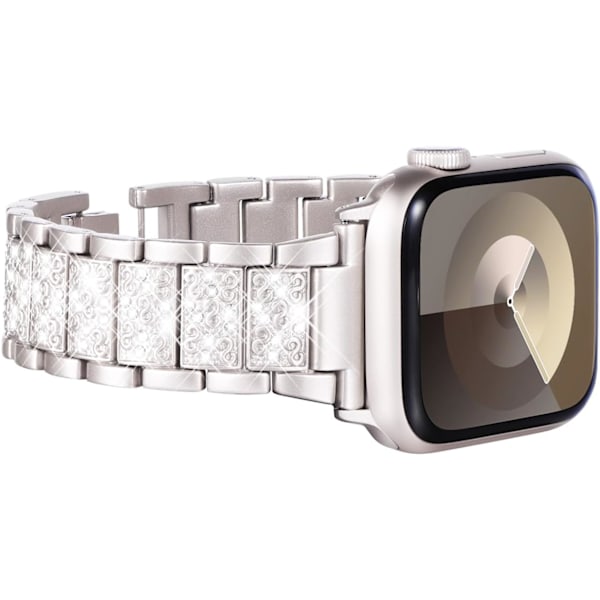 Yhteensopiva Apple Watch -hihnoille 49 mm 45 mm 44 mm 42 mm, naisten bling-timantti- ja strasshihnoille Apple Watch SE:lle (GEN 1 2 3) iWatch-hihnalle Ultra 2/1 Se BlingStarlight(2023) 49mm/45mm/44mm/42mm