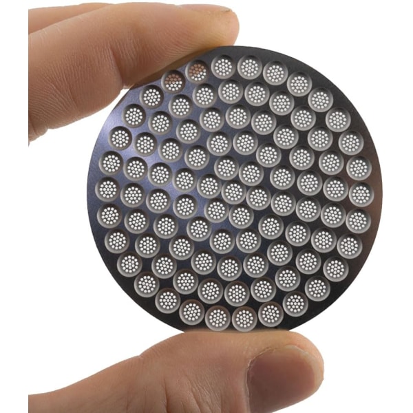 Puck-suodatin 51 mm, uudelleenkäytettävä alempi suihkuseula, metallikosketusnäyttö espressolle 51 mm:n portafilter-suodatin, 0,8 mm paksuus 118 μm - 304 St 51