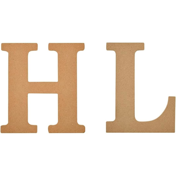 8\" Ubehandlet trebokstav DIY-håndverk, personlig hjemmedekor, kunstprosjekter, 2-pakning, 63587 og 63591, 8 tommer H + Letter 63591 8 inch
