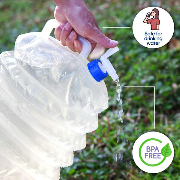 10L Stor hopfällbar vattenbehållare hopfällbar vattenhink vattenbärare camping utomhusbruk nöd bärbar plast vattenförvaringsflaska BPA