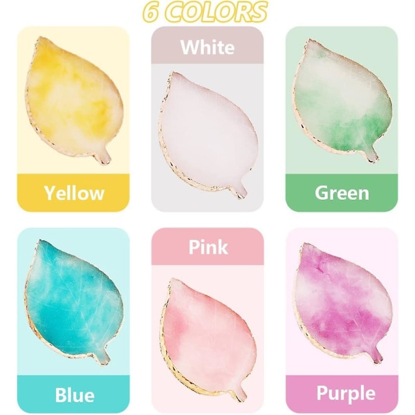 By The Starry Sky Leaf Shaped Resin Nail Art Palette Gel Polish Fargeblandingspalett Nail Tegning Maling Plate Display Stand Diy Manicure Tool For P