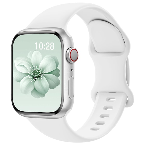 Sport Stropper Kompatible med Apple Watch Stropper Kvinner Menn, Oppgradert Myk Silikon Stropp Erstatning Klokkebånd for Apple Watch Series 1-8 SE White 38/40/41mm