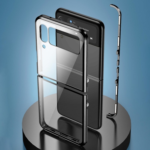 Magneettinen case , joka on yhteensopiva Galaxy Z Flip 3:n kanssa, kaksipuolinen karkaistu cover ja turvalukko