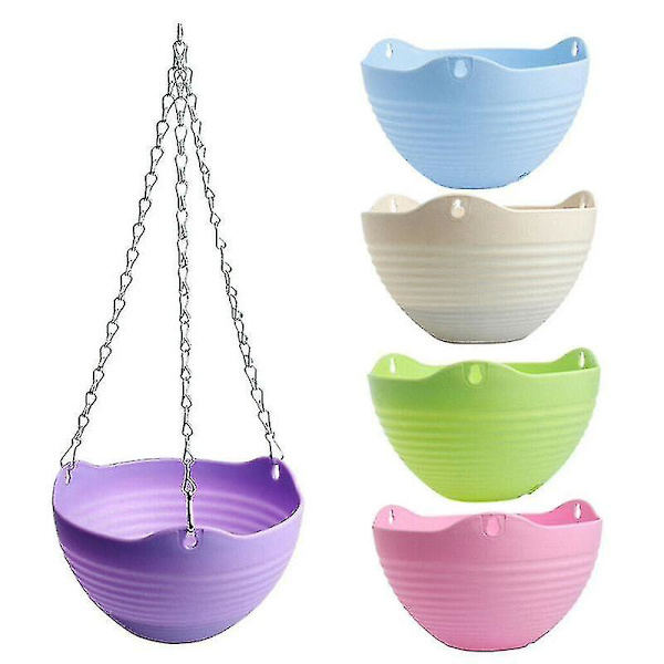 Hængende kurv Hængende kæde Blomsterpotte kurv Hængende plastik Planter Container Have dekoration