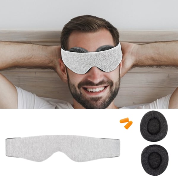 Lysblokerende øjenmaske, nul øjentryk, komfortabel og justerbar sovemaske til kvinder og mænd, perfekt bind for øjnene til søvn/rejse/lur/skiftearbejde
